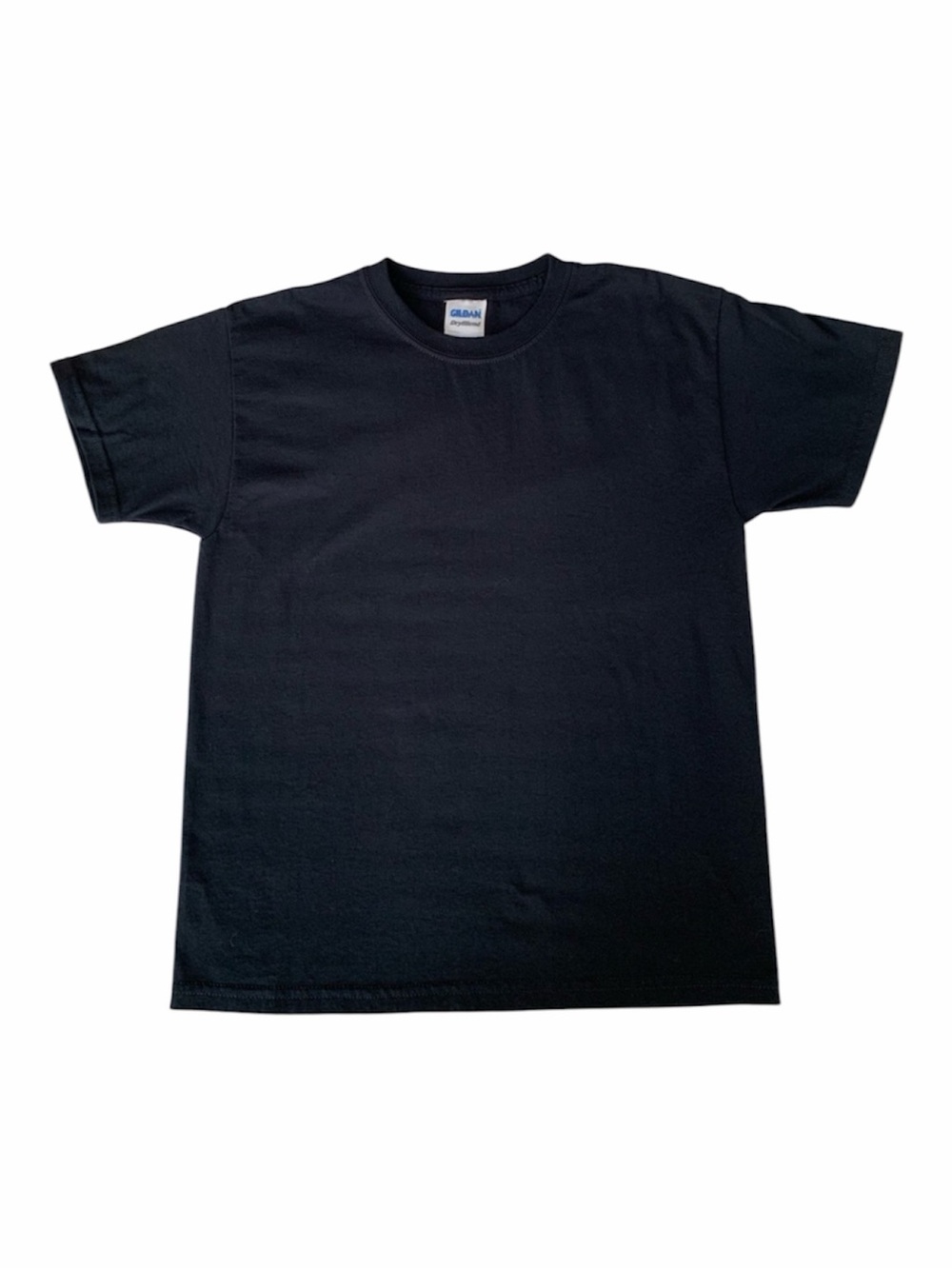 NWOT Gildan Youth Size L Black Dry Blend Short Sleeve T Shirt Solid Boy Girl